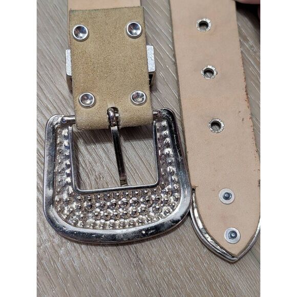 Leatherock Western Leather Belt – Womens 34 Medium Large USA Bling Boho Gypsy